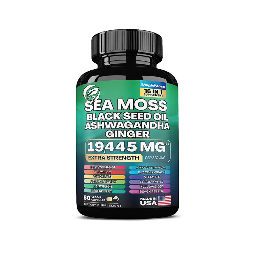 Premium Organic Seaweed Complex – Wild-Harvested Kelp Capsules – Rich in Natural Iodine for Thyroid Support & Metabolism – 60 Vegan Capsules